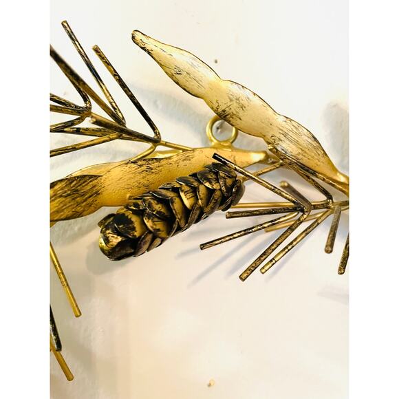 Bronze Gold Pinecone Decorative Wreath 12 inch - Picture 3 of 3